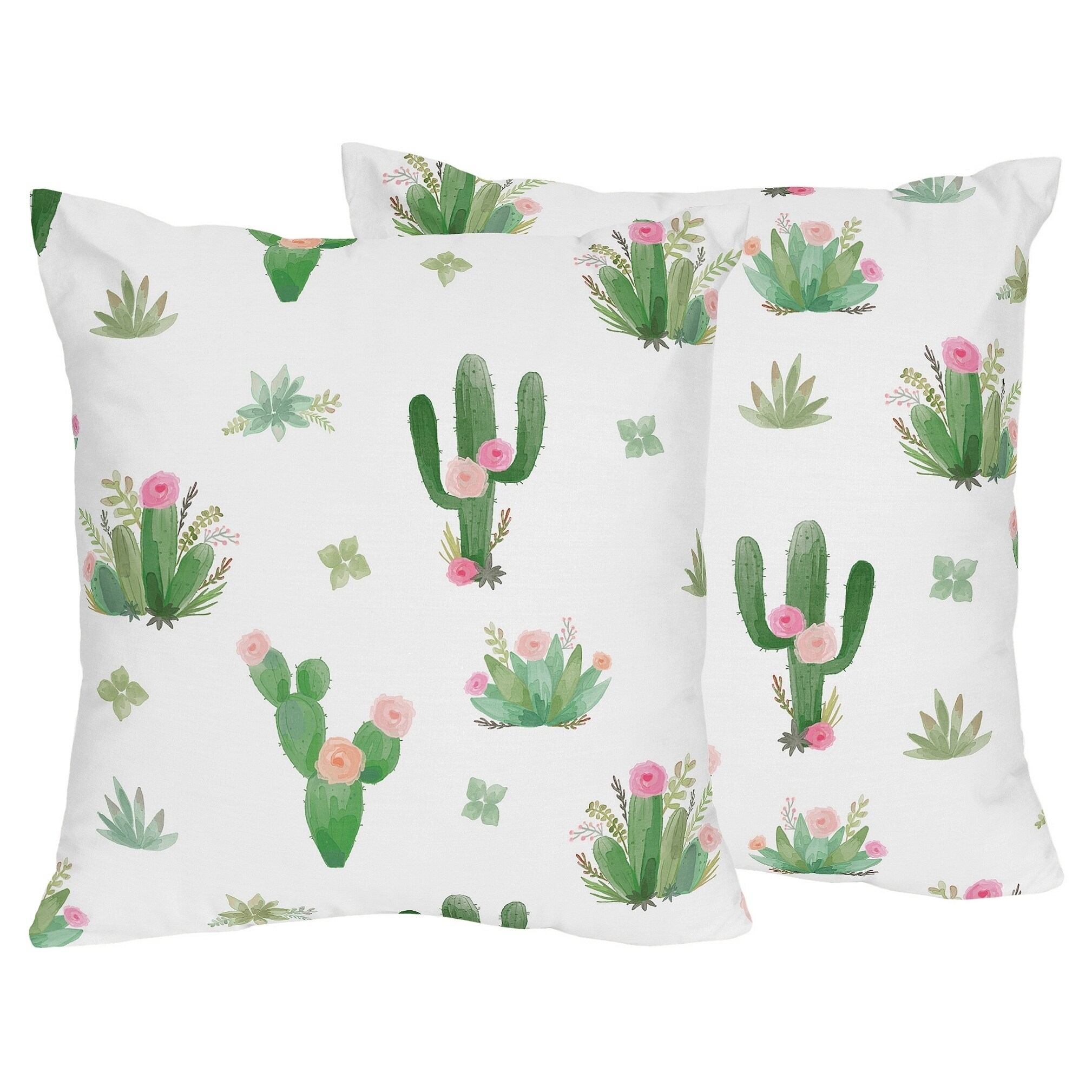Shop Sweet Jojo Designs Pink And Green Boho Watercolor Cactus