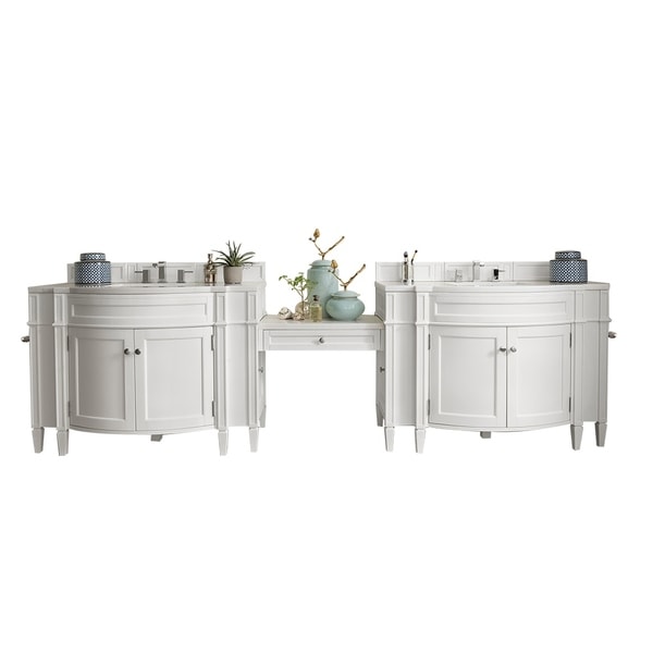 Shop Brittany 118 Double Vanity Set Cottage White With Makeup