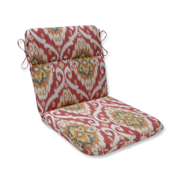 Pillow Perfect Outdoor Indoor Ubud Coral Orange Rounded Corners Chair Cushion Overstock 20677302