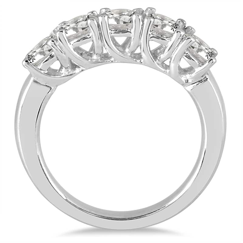 2 Carat TW Five Stone 14K White Gold Diamond Wedding Band