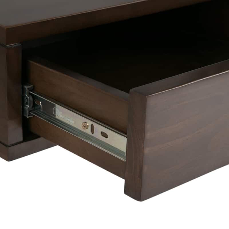 WYNDENHALL Darren SOLID WOOD Contemporary 36 inch Wide Modern Leaning Desk in Warm Walnut Brown