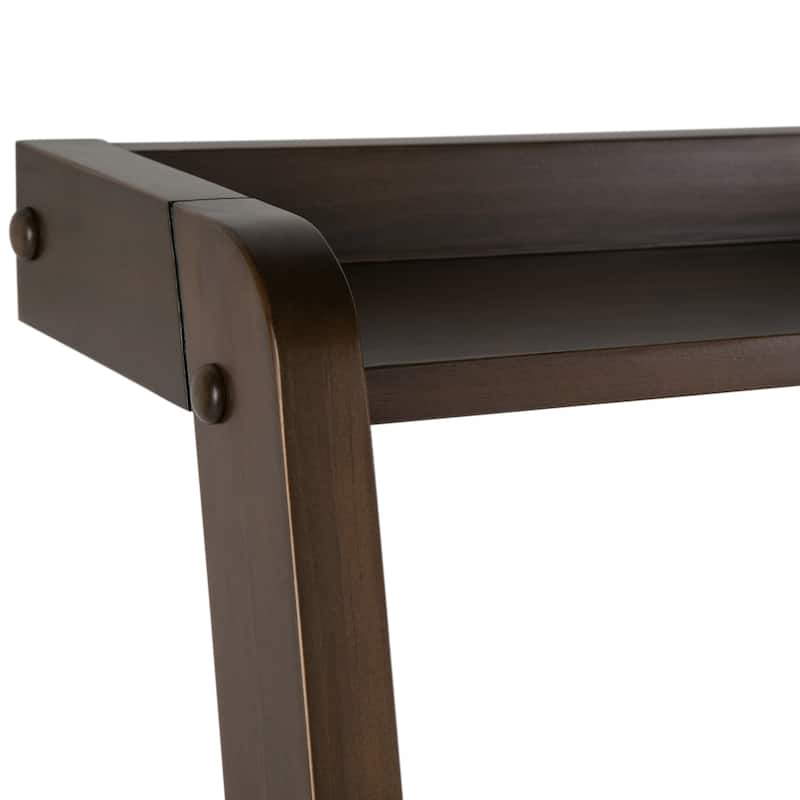 WYNDENHALL Darren SOLID WOOD Contemporary 36 inch Wide Modern Leaning Desk in Warm Walnut Brown