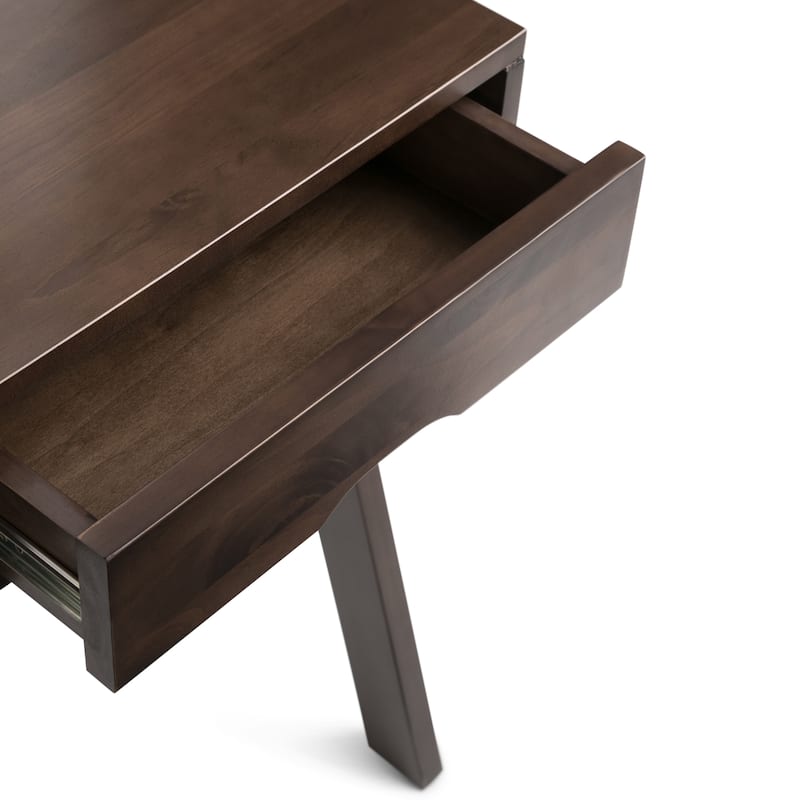 WYNDENHALL Darren SOLID WOOD Contemporary 36 inch Wide Modern Leaning Desk in Warm Walnut Brown