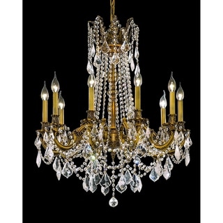 Fleur Illumination 10 light French Gold Chandelier (french gold/royal cut crystals) - Chandeliers For Bedrooms by Overstock.com