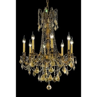 Fleur Illumination 8 light French Gold Chandelier (french gold/royal cut crystals (golden teak)) - Chandeliers For Bedrooms by Overstock.com