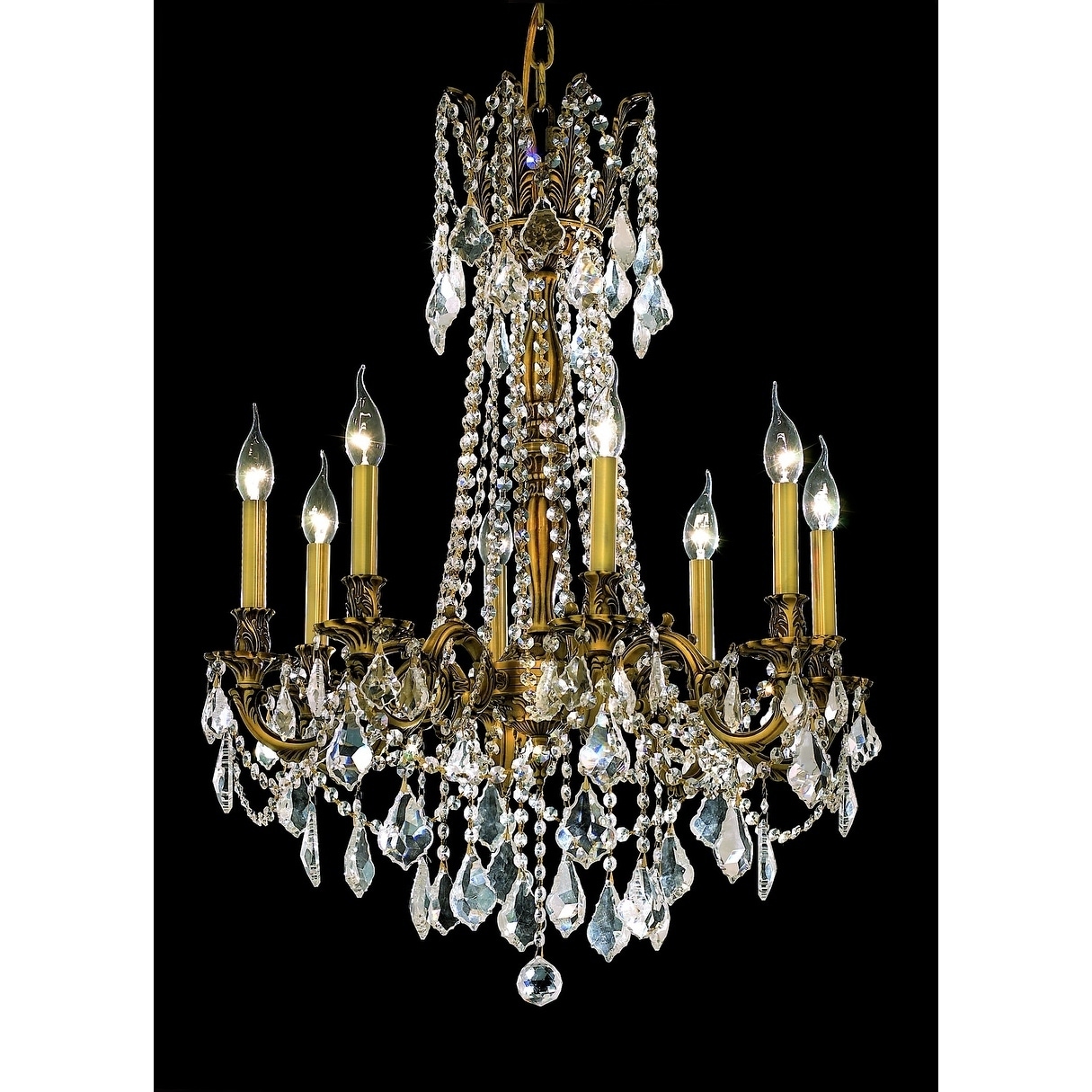 Fleur Illumination 8 light French Gold Chandelier (french gold/elegant cut crystals) - Chandeliers For Bedrooms by Overstock.com