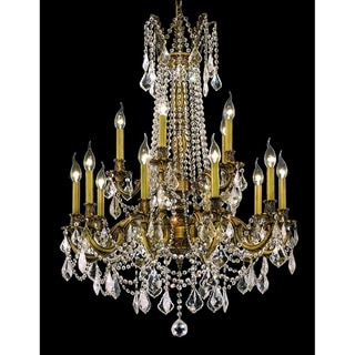 Fleur Illumination 15 light French Gold Chandelier (french gold/royal cut crystals) - Chandeliers For Bedrooms by Overstock.com