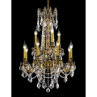 Fleur Illumination 12 light French Gold Chandelier (french gold/swarovski elements crystals) - Chandeliers For Bedrooms by Overstock.com