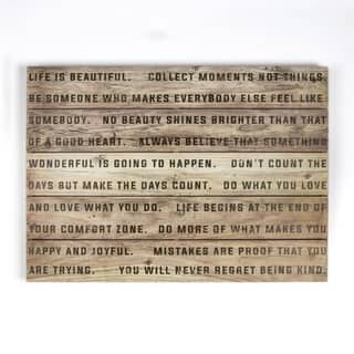 Graham & Brown Life Is Beautiful Print On Wood
