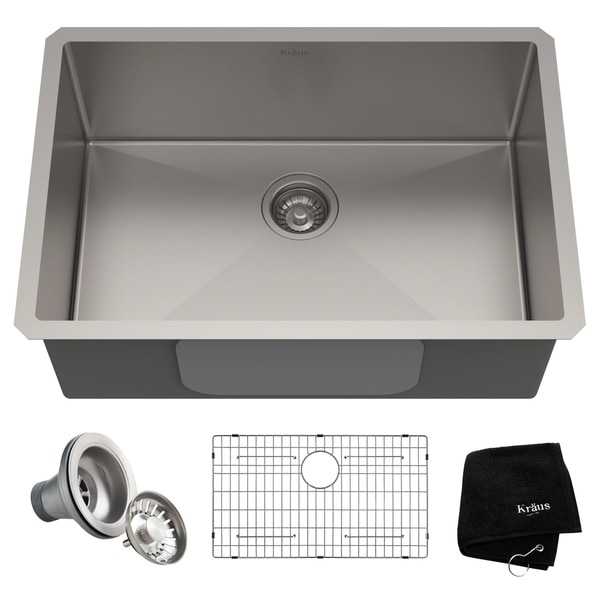 Kraus KHU100-28 Standart PRO Undermount 30-inch 16 gauge Single Bowl Satin Stainless Steel Kitchen Sink