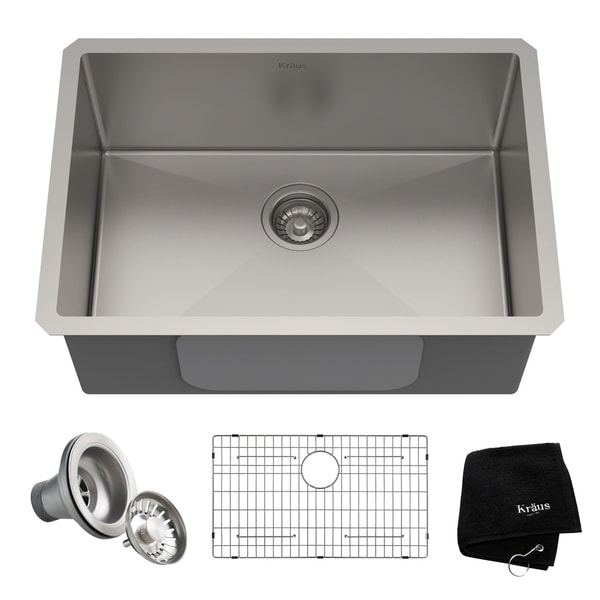 Kraus KHU100-26 Standart PRO Undermount 30-inch 16 gauge Single Bowl Satin Stainless Steel Kitchen Sink