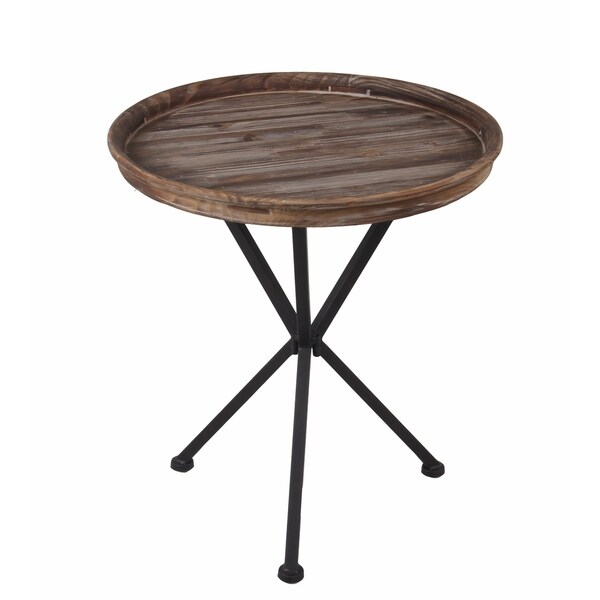 Privilege round accent table. Featuring Wood tray top, 19x19x22.