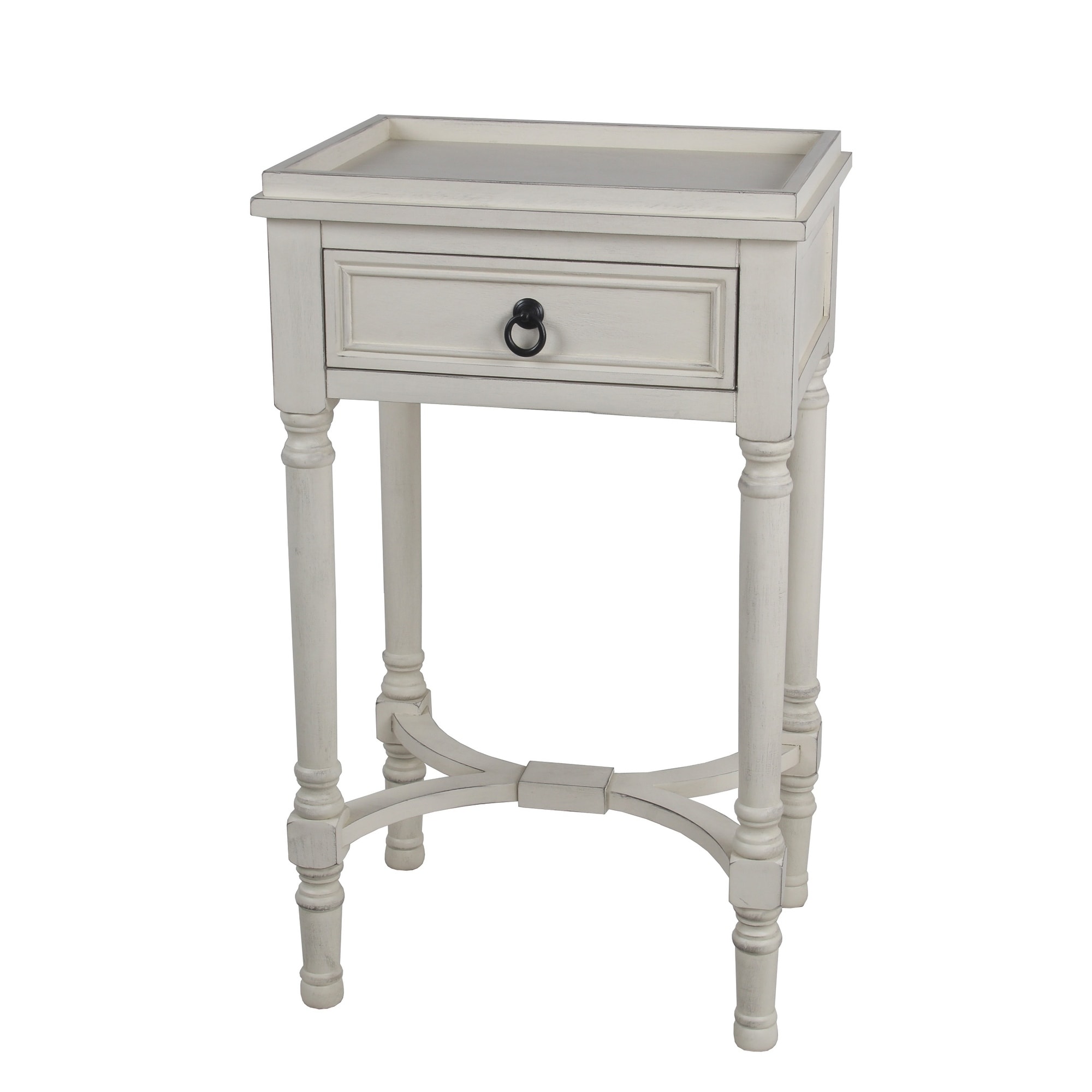 Shop Privilege Antique Pearl 1 Drawer Accent Table Easy To Assemble No Tools Required 18x14x29 5 Free Shipping Today Overstock 20679552