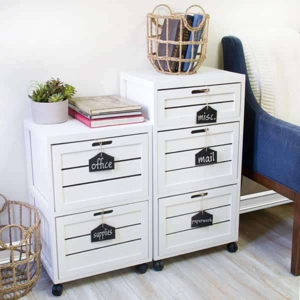 Shop Cory 2 Crated Drawer With Hanging Chalkboard White Filing