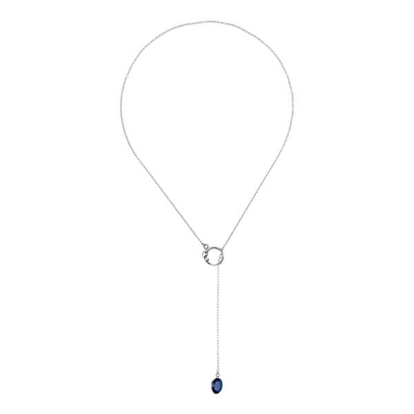 Beautiful Sterling Silver Polished Oval Shaped CZ Chain Slide Beautiful Sterling Silver Polished Oval Shaped CZ Chain Slide
