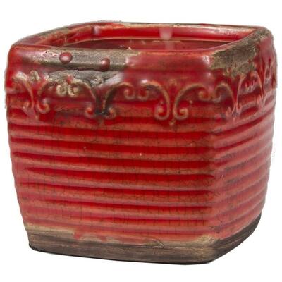 Vintage Square Pot Candle Warm Cinnamon Buns