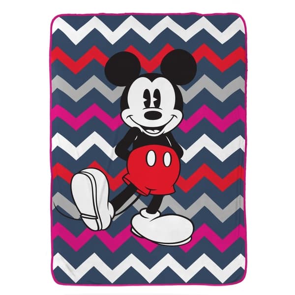 Shop Disney Mickey Mouse Chevron Plush 62 X 90 Twin Blanket