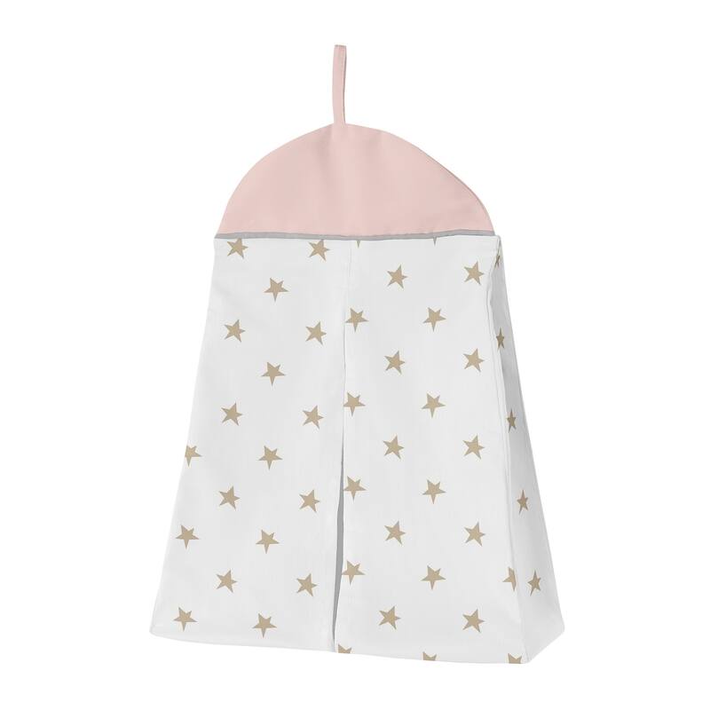 Sweet Jojo Designs Blush Pink Gold Grey & White Star and Moon Celestial Collection Baby Girl 11-pc Bumperless Crib Bedding Set