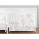 preview thumbnail 1 of 3, Sweet Jojo Designs Blush Pink Gold Grey & White Star and Moon Celestial Collection Baby Girl 11-pc Bumperless Crib Bedding Set