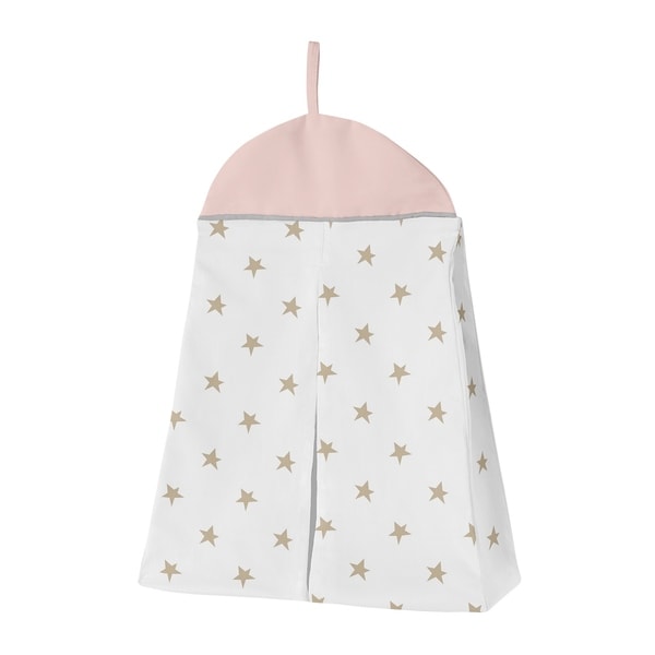 Grey And White Star And Moon Celestial Baby Girl Crib Bedding Set