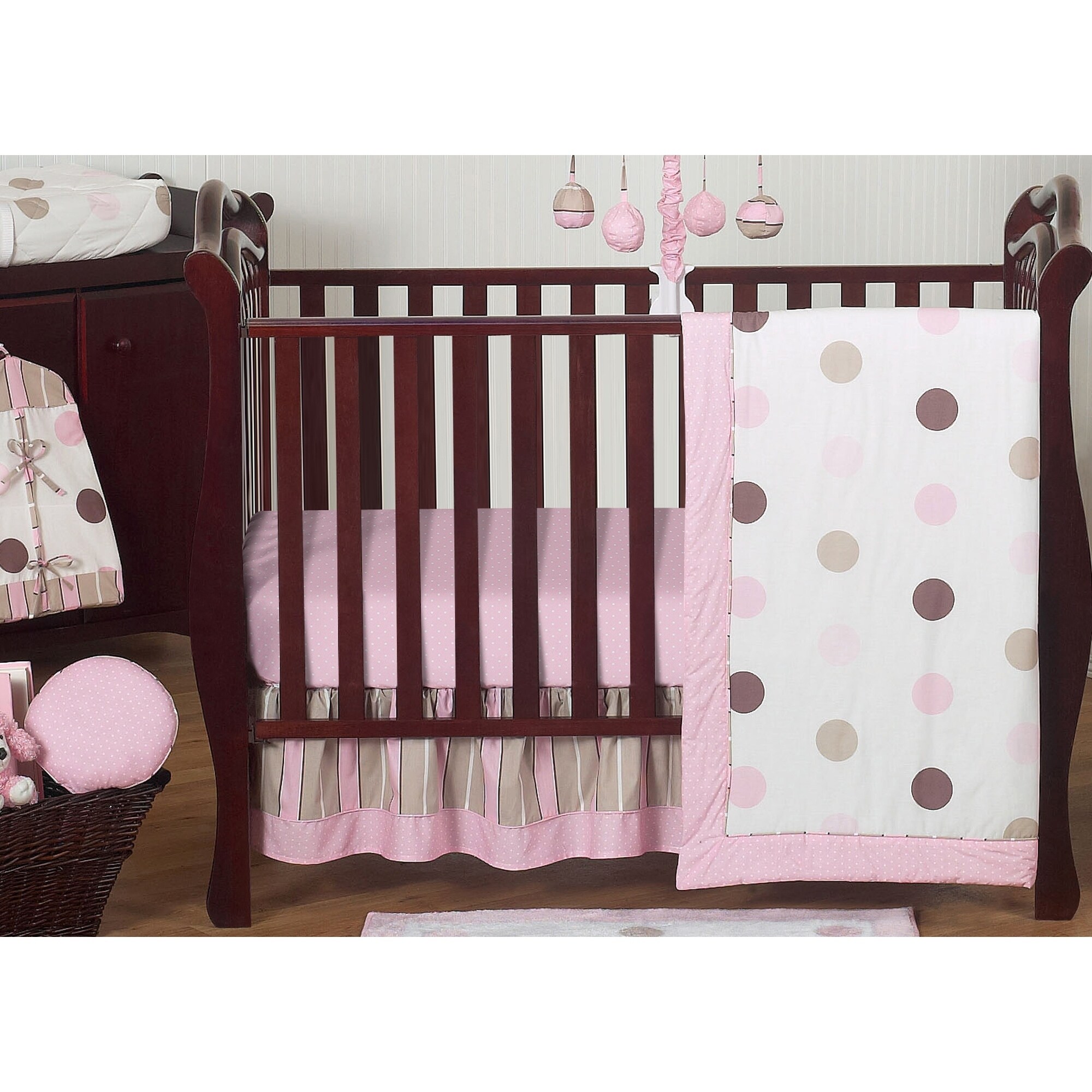 multi color polka dot crib bedding