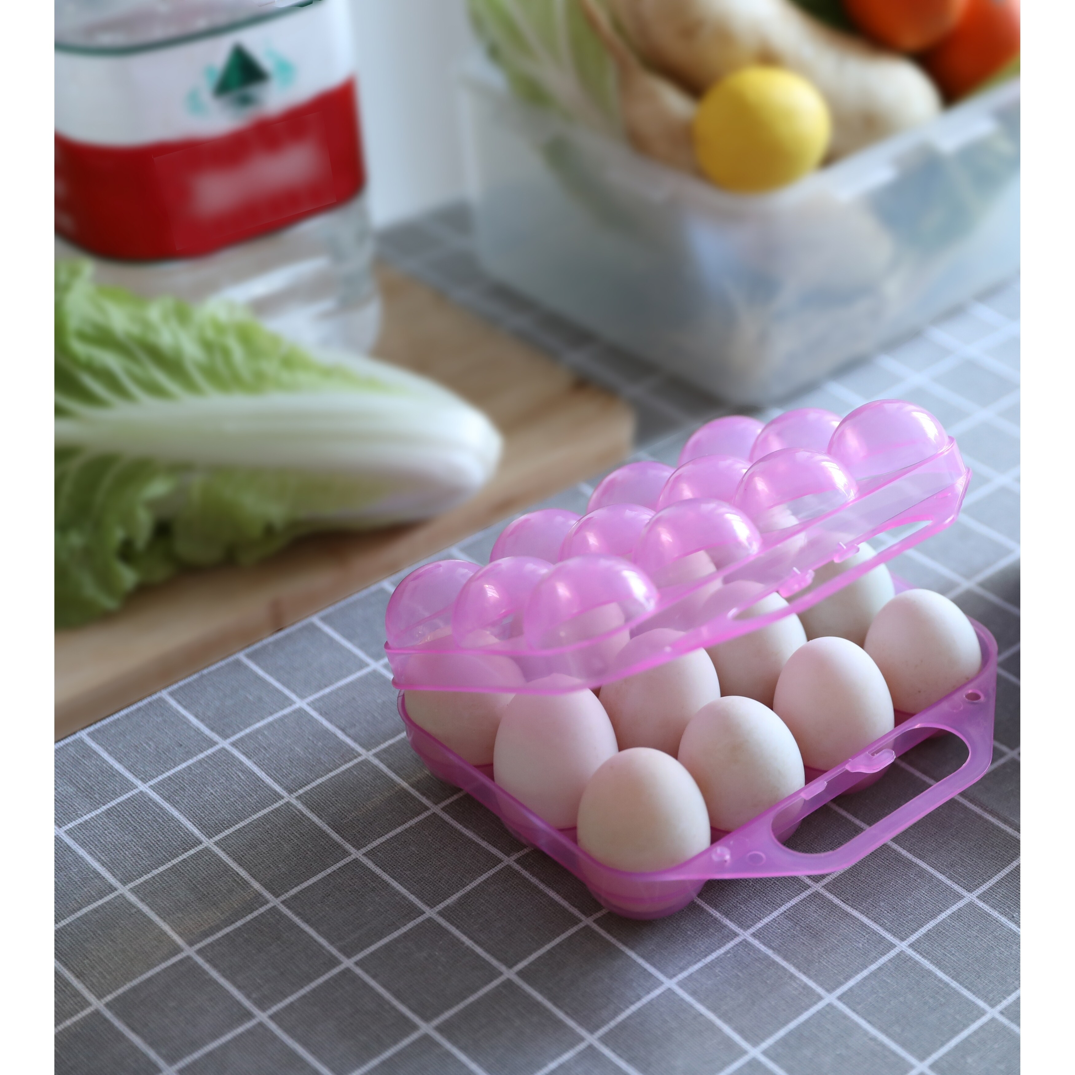 Basicwise Clear Plastic Egg Carton, 12 Egg Holder Carrying Case