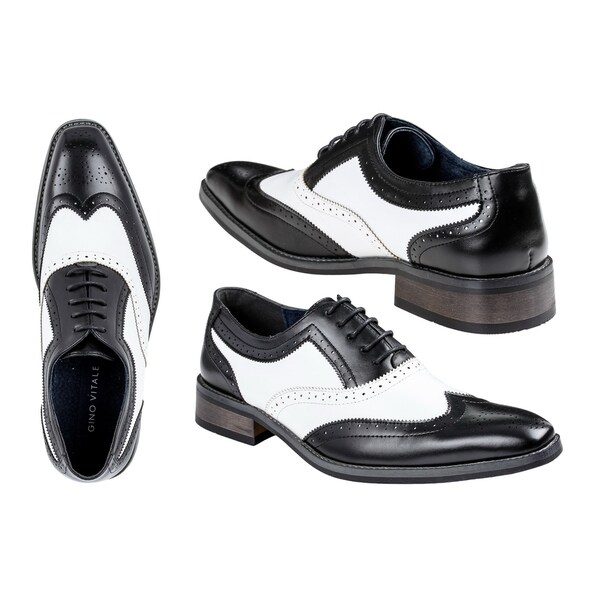 Tone Wing Tip Oxford Dress Shoes 