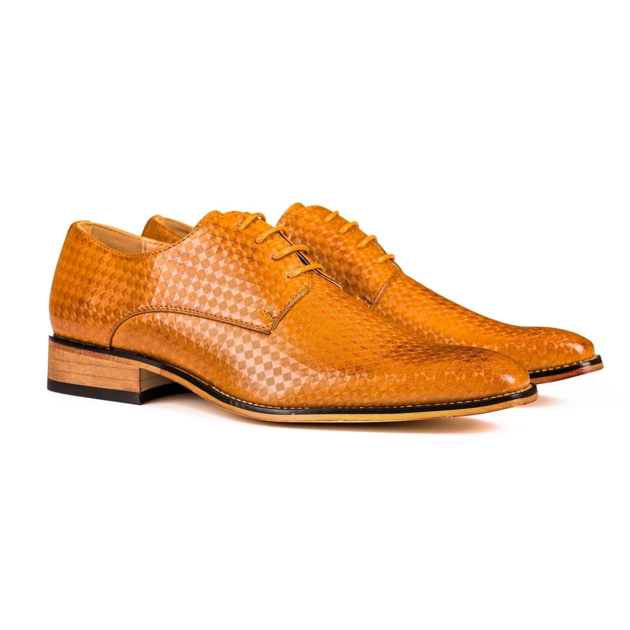 Gino Vitale Men\'s Diamond Cut Lace Up Dress Shoes Size 11 Wine Color G6859-125A Gino-Vitale-Mens-Plain-Toe-  main image 2