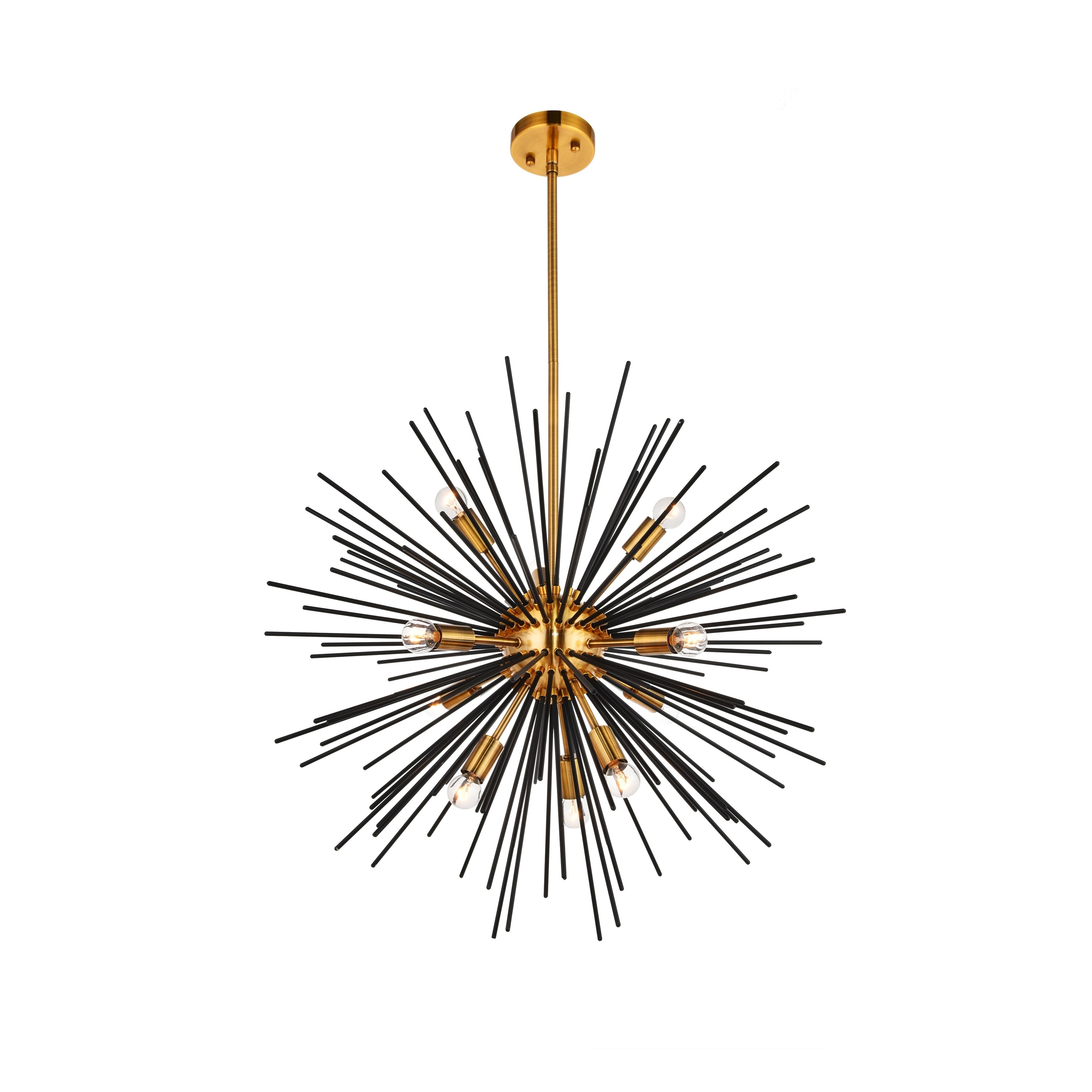 Ivy Court 10-Light 26 Inch Light Antique Brass Pendant (Flat Black/light antique brass) - Chandeliers For Bedrooms by Overstock.com