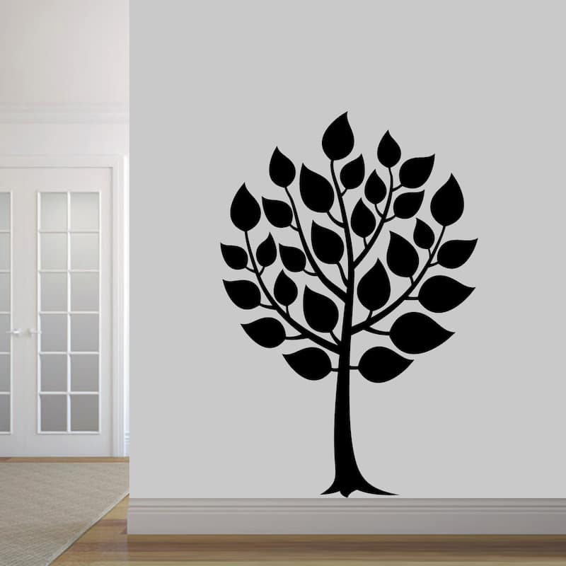 Round Tree Wall Decal - Black