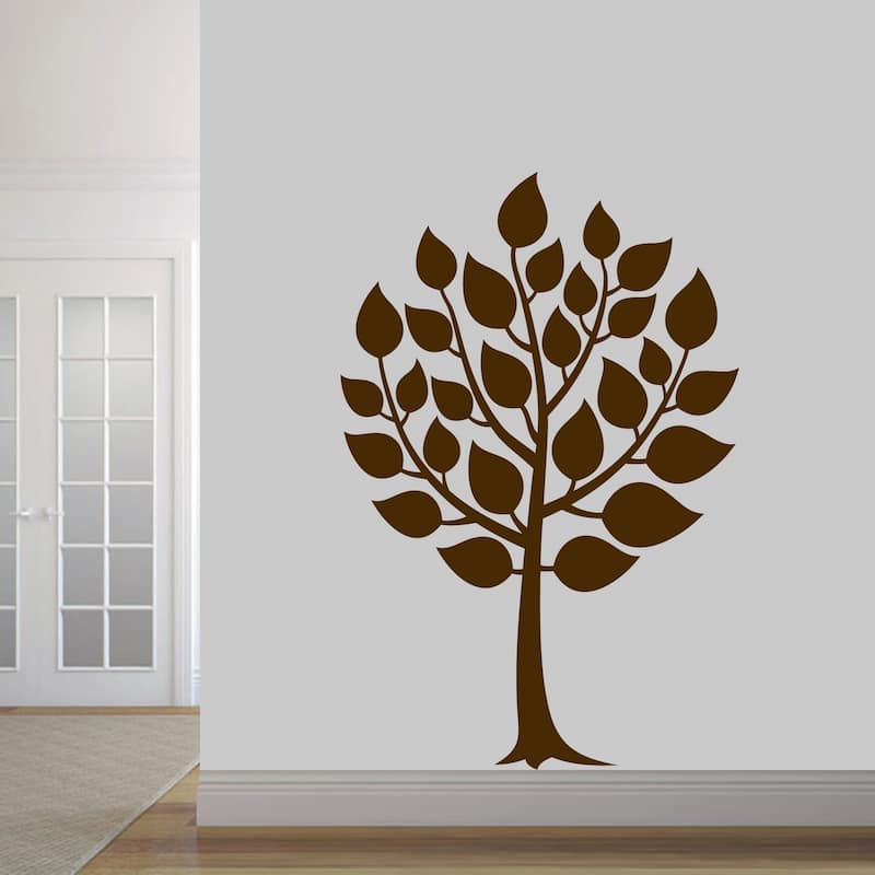 Round Tree Wall Decal - Chocolate Brown