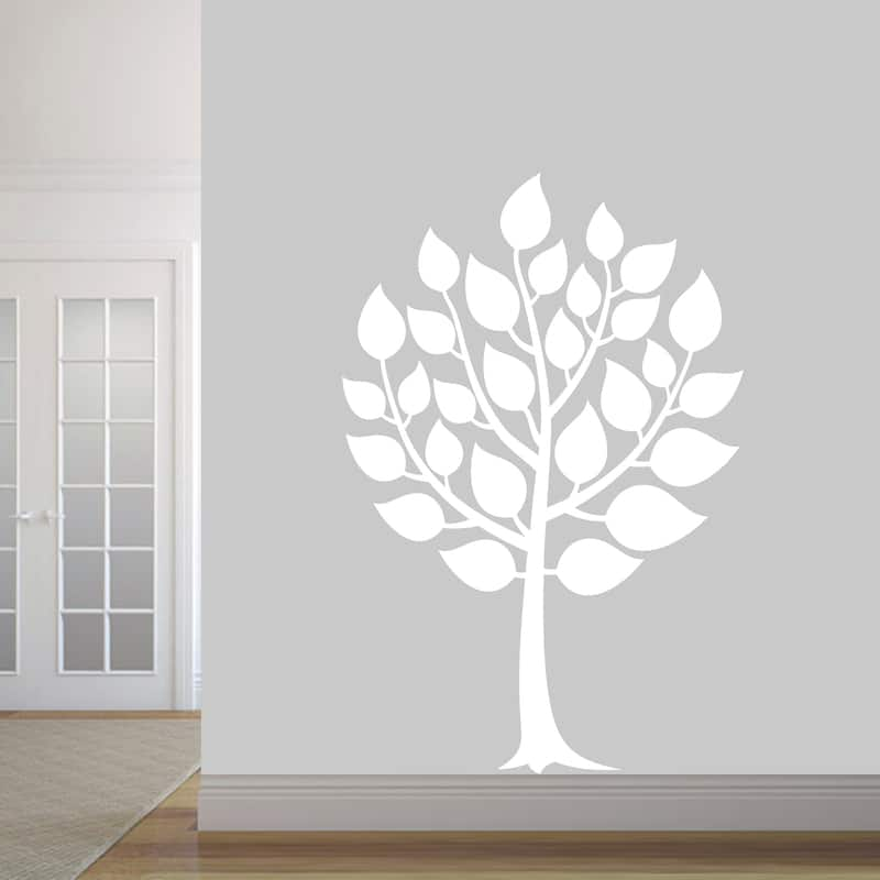 Round Tree Wall Decal - White