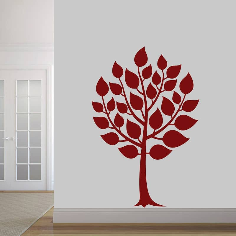 Round Tree Wall Decal - Cranberry