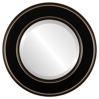 Marquis Framed Round Mirror in Rubbed Black