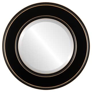 Marquis Framed Round Mirror in Rubbed Black