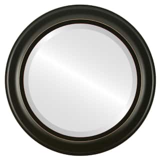 Messina Framed Round Mirror in Rubbed Black