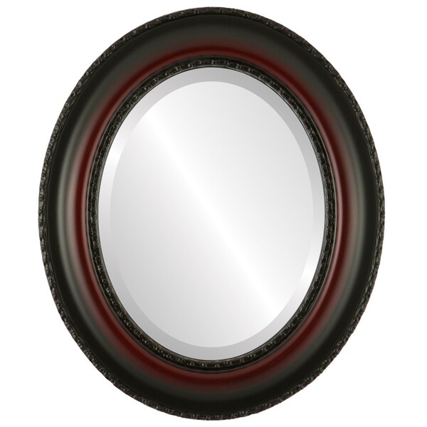 Somerset Framed Oval Mirror in Rosewood - Red