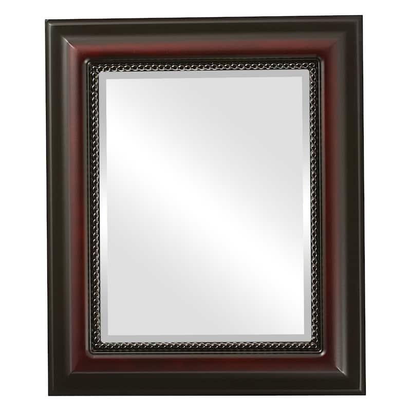 Heritage Framed Rectangle Mirror in Rosewood - Red