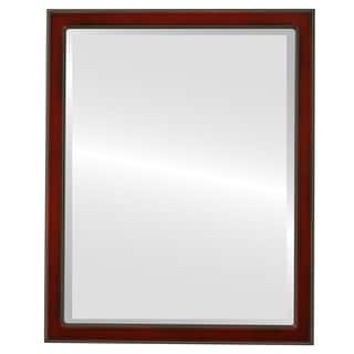 Toronto Framed Rectangle Mirror in Rosewood - Red