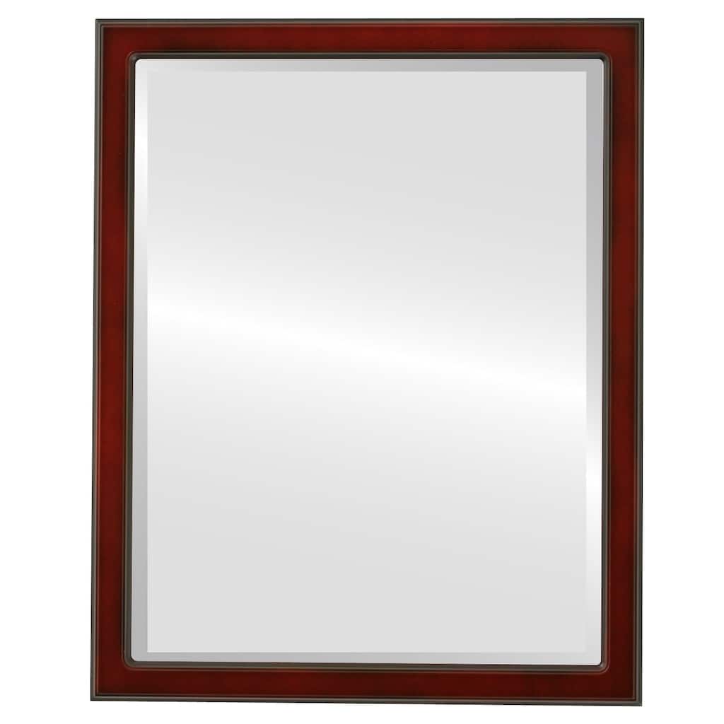 Toronto Framed Rectangle Mirror in Rosewood - Red