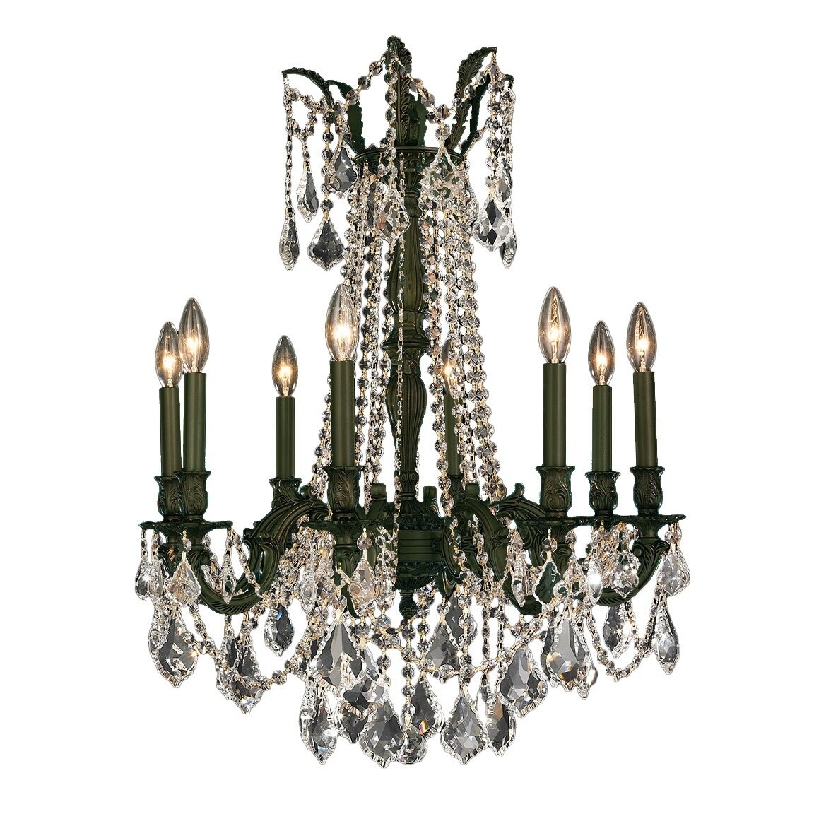 French Regency Collection 8 Light Dark Bronze Finish Crystal Chandelier D24"xH30" Large - Chandeliers For Bedrooms by Overstock.com