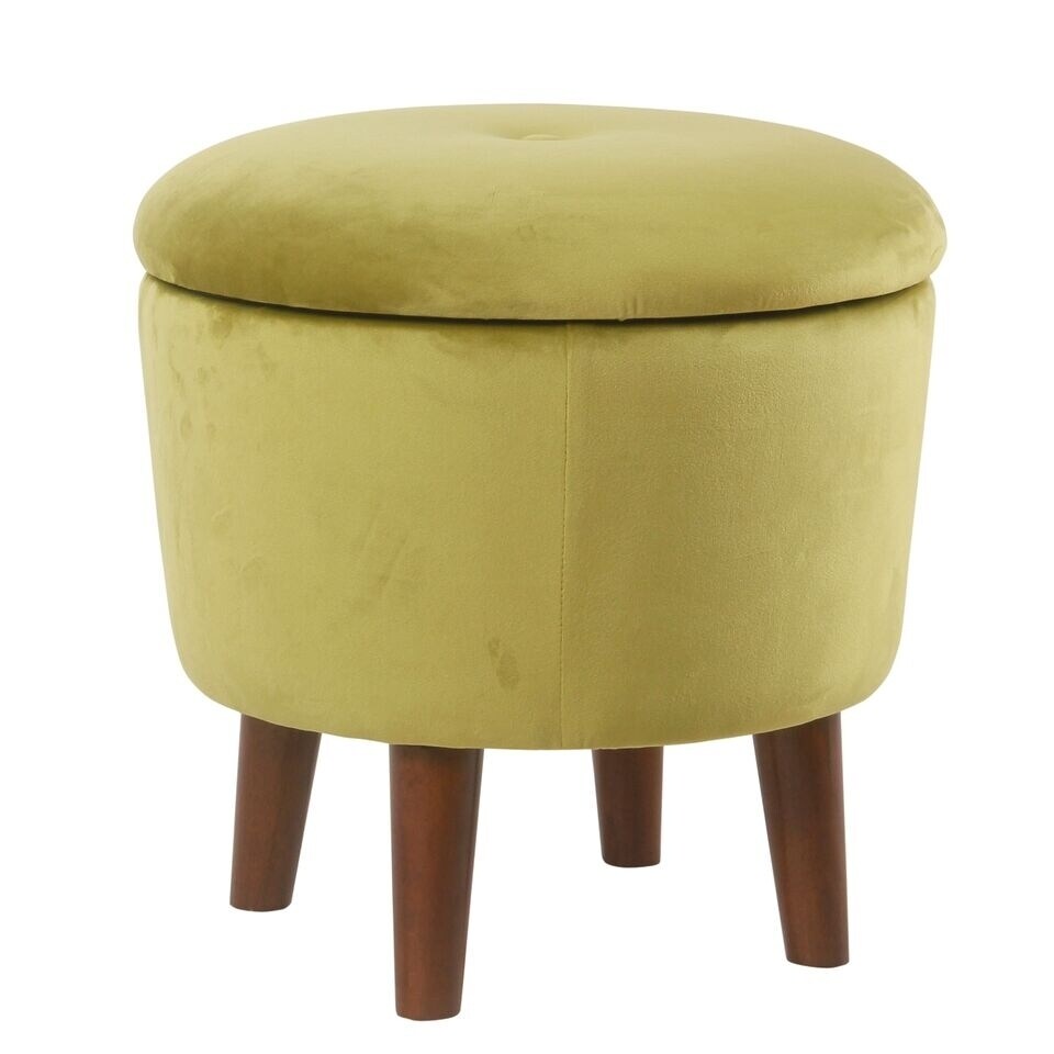 Carson Carrington Sindal Modern Round Velvet Tufted Storage Ottoman