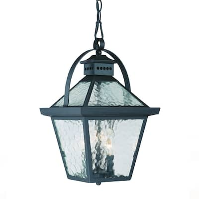 Bay Street 3-light Matte Black Outdoor Hanging Lantern