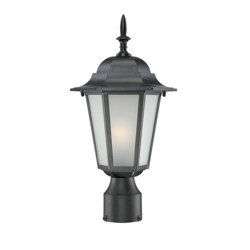 Camelot 1-Light Matte Black Outdoor Post Mount