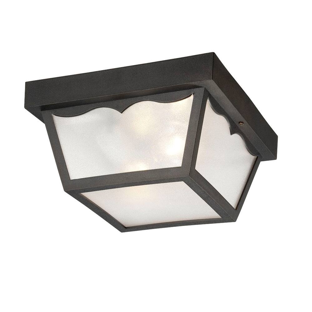 Builders' Choice 2-Light Matte Black Outdoor Ceiling Fixture