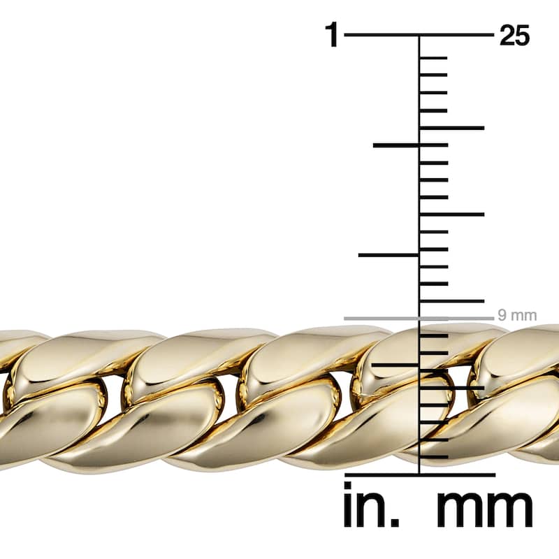 Italian 14k Yellow Gold Miami Cuban Curb Bracelet (9.9mm, 8.5 inch)