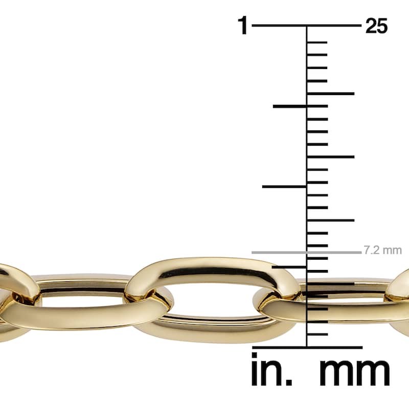 Fremada Italian 14k Yellow Gold Polished Oval Link Bracelet (7mm, 8 inch)