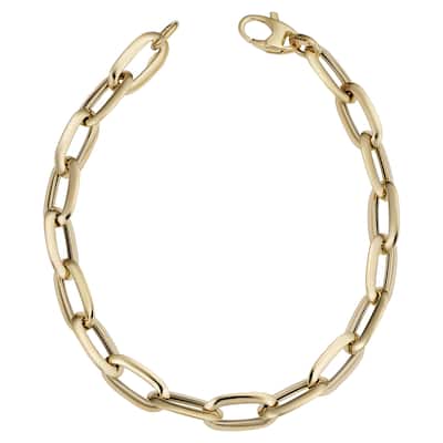 Fremada Italian 14k Yellow Gold Polished Oval Link Bracelet (7mm, 8 inch)