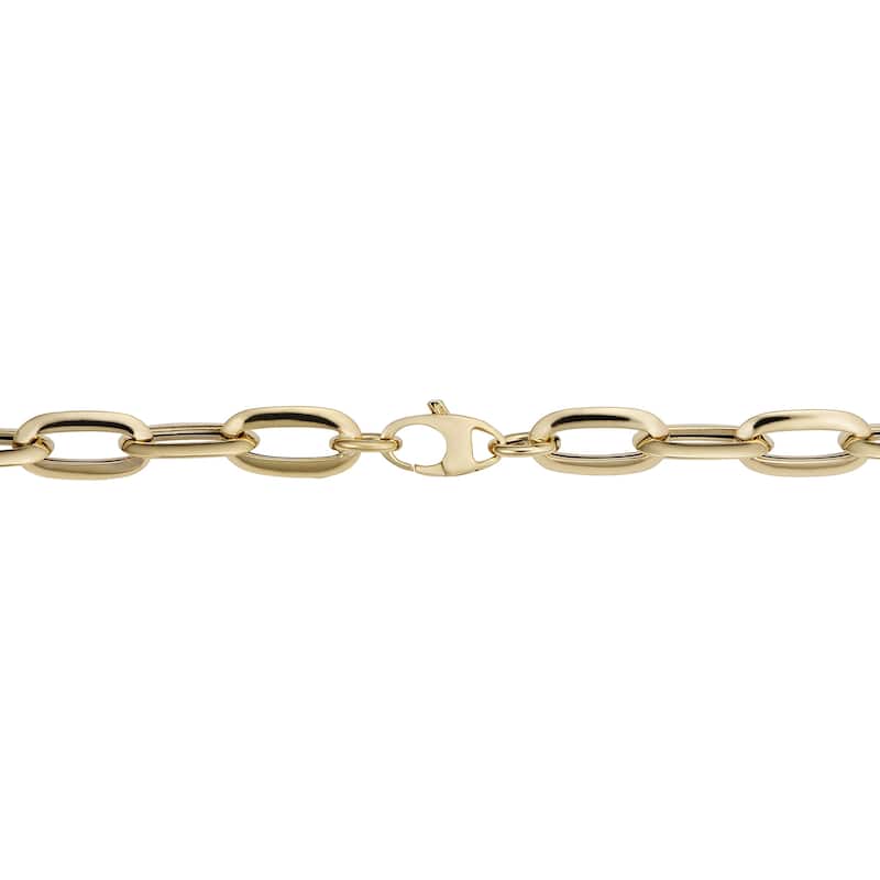 Fremada Italian 14k Yellow Gold Polished Oval Link Bracelet (7mm, 8 inch)