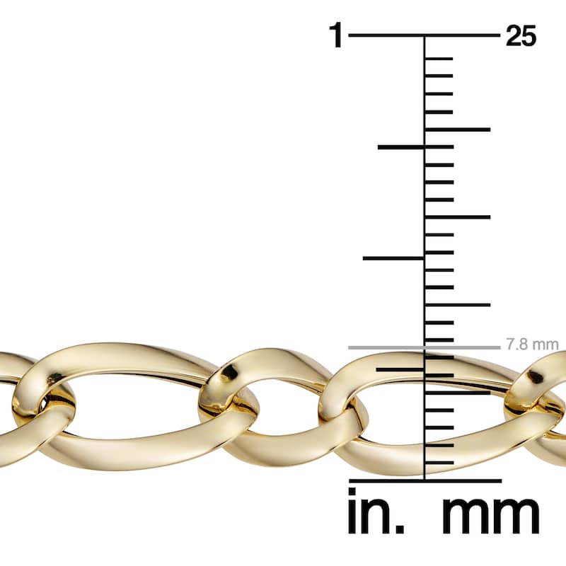 Fremada Italian 14k Yellow Gold Polished Alternate Oval Link Bracelet (7.3mm,7.5 inch)